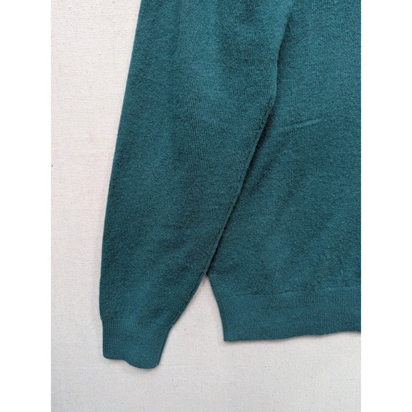 J. Crew 100% Cashmere Polo Shirt Mens Long Sleeve Green Casual Sweater Size L - Picture 10 of 15
